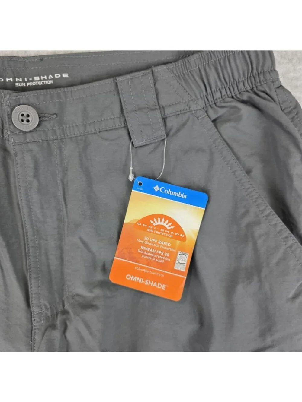 Columbia Smith Creek Convertible Pants Mens 32x32 Gray Omni-Shade Hiking NWT